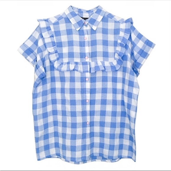 Lazy Oaf Ruffle Gingham Check Shirt - Picture 2 of 7
